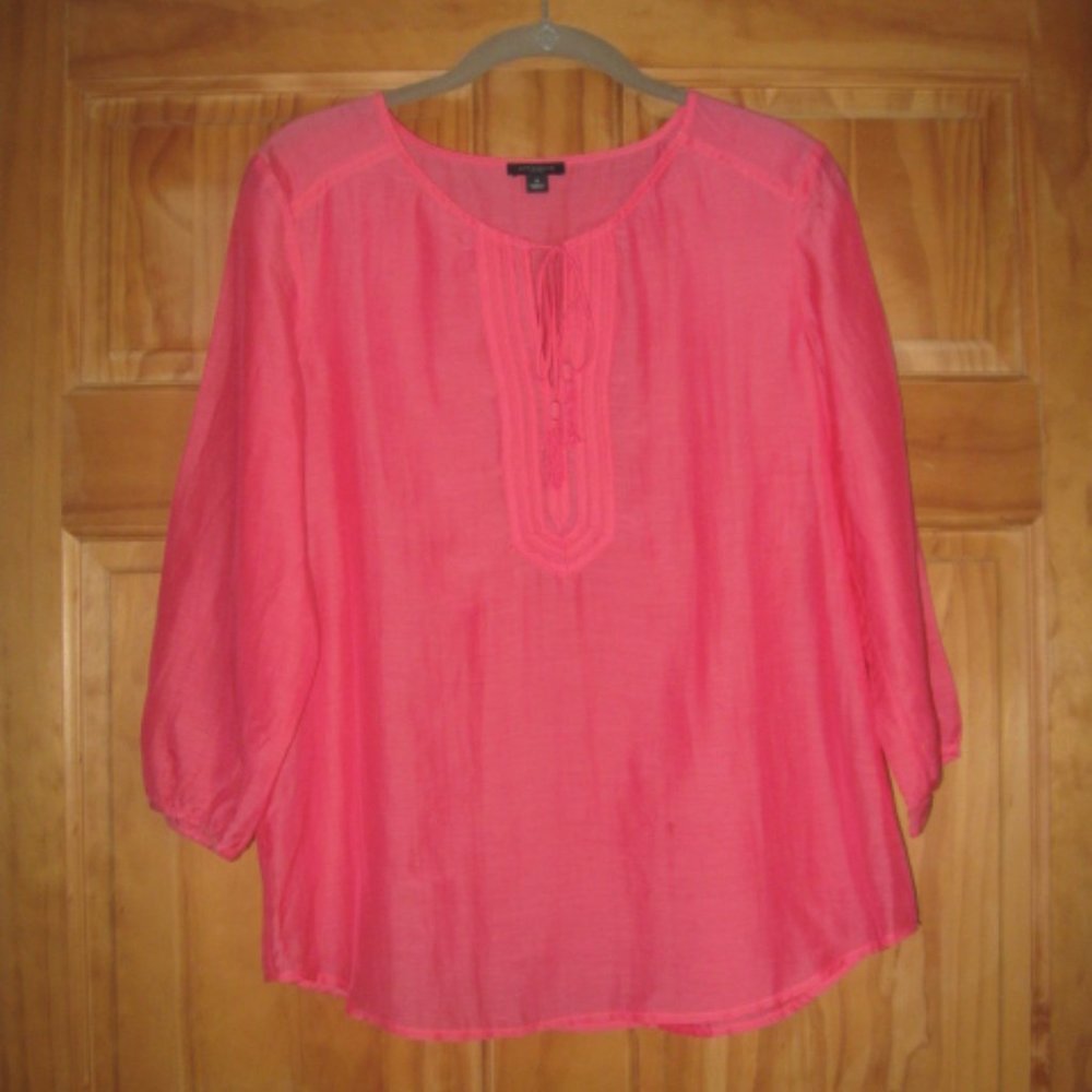 Ann Taylor Pink Sheer Blouse